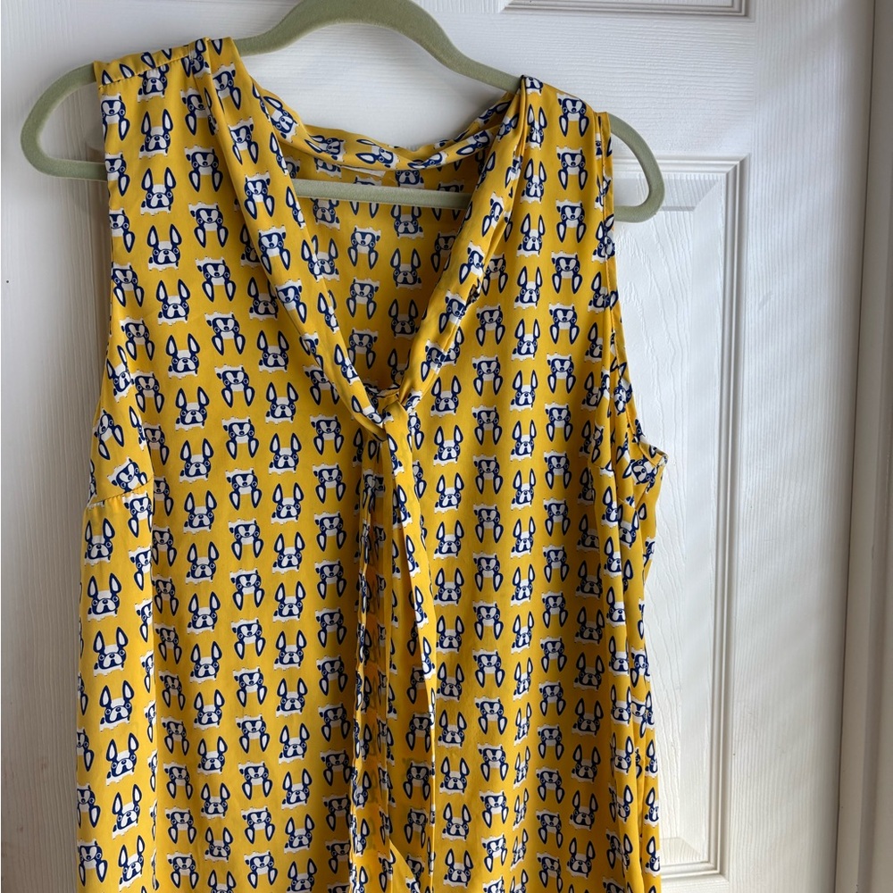Peach Love California Yellow Patterned Blouse